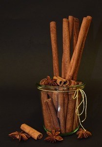 Cinnamon sticks in jar